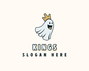 Crown Ghost Spooky logo design