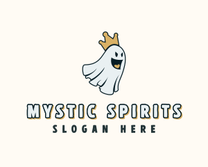 Crown Ghost Spooky logo design