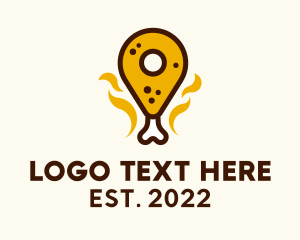 Bbq Chicken - Fried Chicken Pin Location logo design