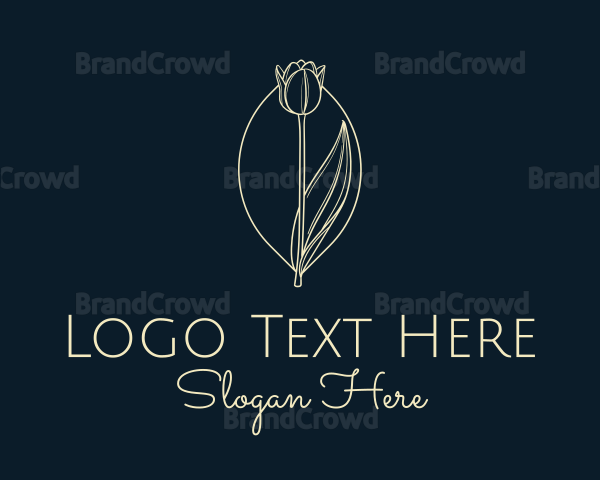 Beige Tulip Flower Logo