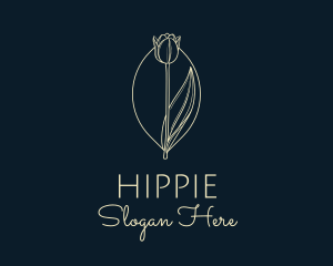 Beige Tulip Flower Logo