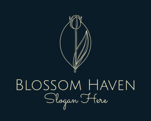 Flower - Beige Tulip Flower logo design