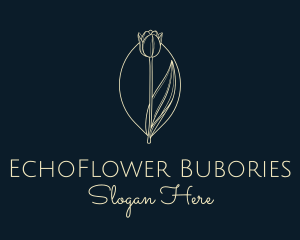 Beige Tulip Flower logo design