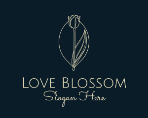 Romance - Beige Tulip Flower logo design
