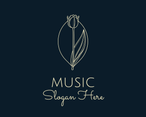 Beige Tulip Flower logo design