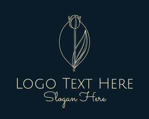 Beige Tulip Flower Logo