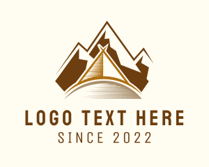 Hills - Outdoor Mountain Tent Camping logo design