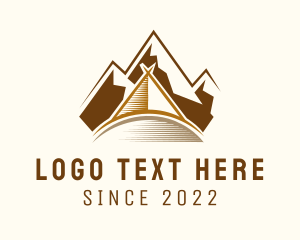 Trekking - Outdoor Mountain Tent Camping logo design