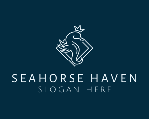 Seahorse - Royal Seahorse Crown logo design