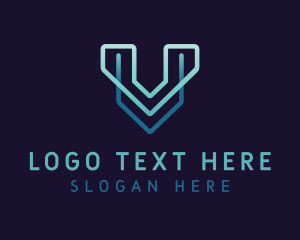 Monoline - Generic Letter V Technology logo design