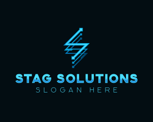 Digital Tech Letter S logo design