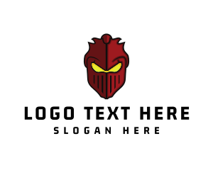 Red Helmet - Gaming Villain Warrior logo design