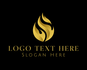 Fire - Gold Blaze Fire logo design