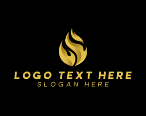 Elegant - Gold Blaze Fire logo design