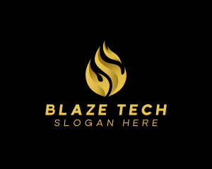 Gold Blaze Fire logo design