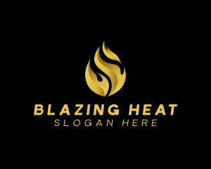 Flammable - Gold Blaze Fire logo design