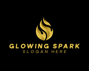 Gold Blaze Fire logo design