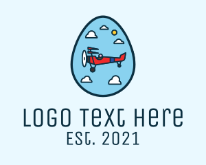 Pilot - Vintage Airplane Egg logo design