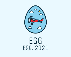 Vintage Airplane Egg logo design