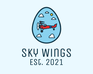 Vintage Airplane Egg logo design