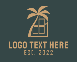 Destination - Palm Tree Door logo design