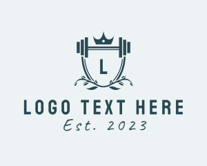 Leaf - Crown Shield Gym Wreath logo design