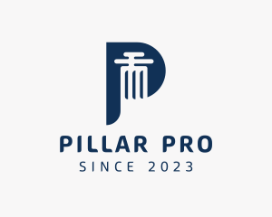 Legal Pillar Letter P logo design