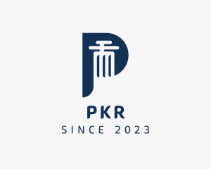 Legal Pillar Letter P logo design