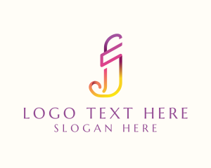 Gradient - Digital Modern Letter J logo design