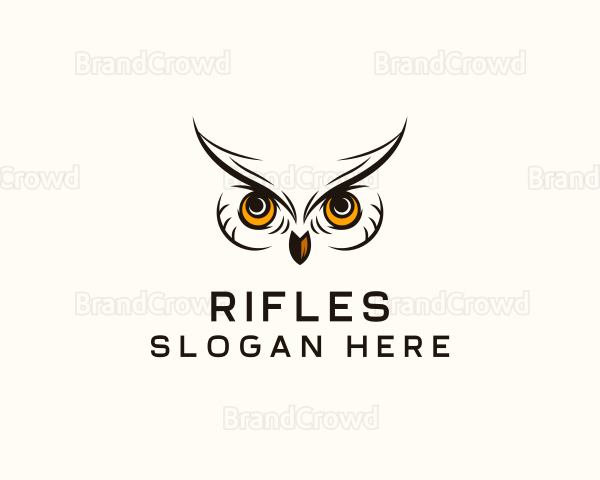 Wise Owl Bird Eyes Logo