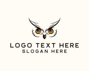 Vet - Wise Owl Bird Eyes logo design