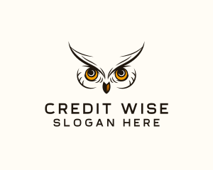 Wise Owl Bird Eyes logo design