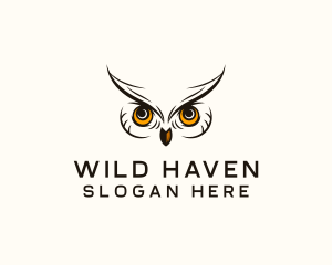 Wise Owl Bird Eyes logo design