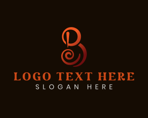 Cafe - Swirl Elegant Letter B logo design
