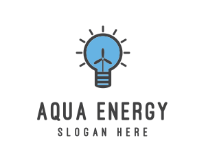 Wind Energy Bulb logo design