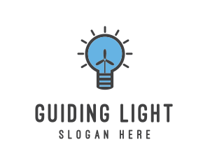 Wind Energy Bulb logo design