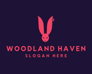 Woodland - Punk Bunny Rabbit logo design