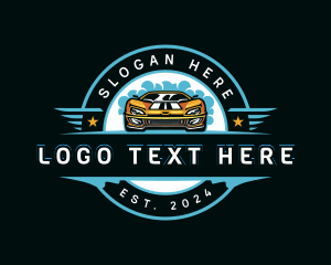 Sports Car - Automotive Car Wash  Detailing logo design