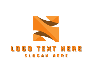 Orange Orange - 3D Box Fold Letter S logo design