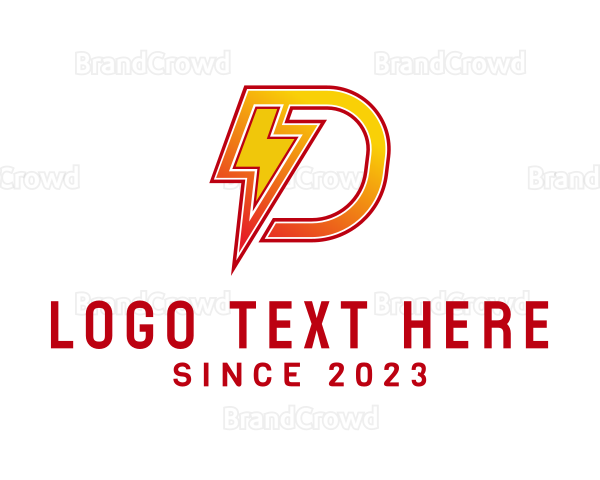Thunder Letter D Logo