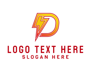 Thunder Letter D Logo