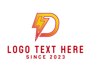 Charger - Thunder Letter D logo design