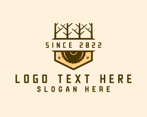 Joinery - Industrial Saw Lumber Tree logo design
