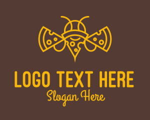 Beekeeping - Pizza Bee Outline logo design