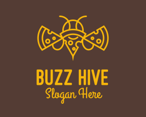 Pizza Bee Outline logo design