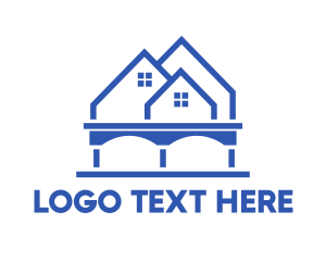 Airbnb - Blue Tall House logo design