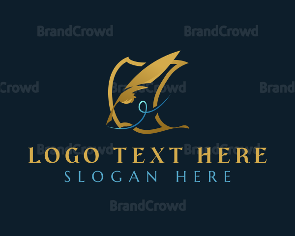 Feather Quill Writing Logo