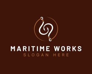 Fisherman Marine Hook logo design