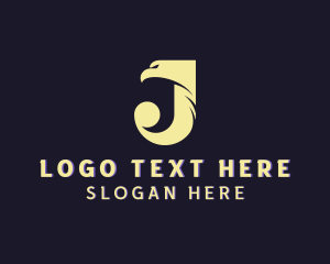 Airline - Eagle Falcon Letter J logo design
