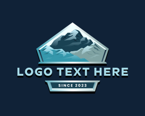 Emblem - Mountain Glacier Alpine logo design